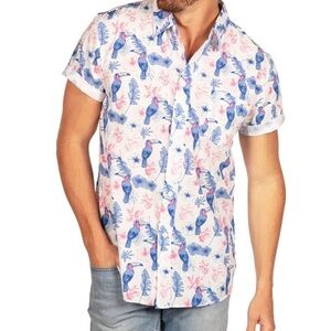 Tipsy Elves Shirt Mens XL Toucan Tango Hawaiian Short Sleeve Button Down